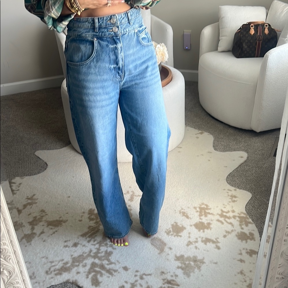 FRAME Double-Waist Weston High-Rise Rigid Barrel Jeans